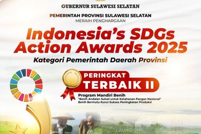 Sulsel Raih Peringkat Terbaik II Indonesia s SDGs Awards 2025 Berkat Program Mandiri Benih