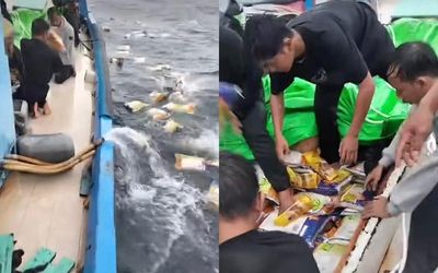 Kapal Klotok Terjebak di Badai Ganas di Karimata, Penumpang Panik Sampai Buang Muatan ke Laut!