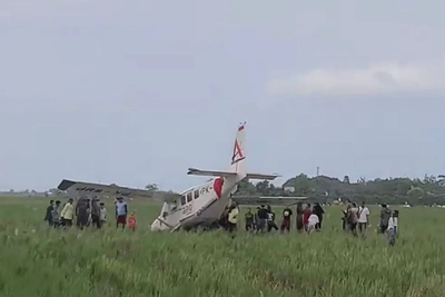 Viral di Media Sosial, Pesawat Ringan Mendarat di Persawahan Karawang