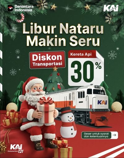 Sambut Libur Nataru, KAI Beri Diskon Perjalanan 30 Persen