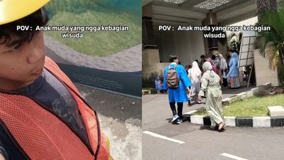 Pekerja Konstruksi Terhenti Lihat Wisuda, Ungkap Ingin Jadi Sarjana