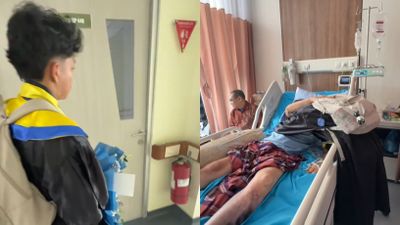 Viral Mahasiswa Datangi Ayah di RS Usai Wisuda, Bikin Warganet Terharu