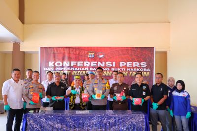 Pemusnahan Barang Bukti Narkotika Jenis Sabu Sebanyak 4.533,24 gram di Polda Kalimantan Utara