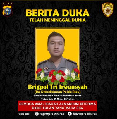Diterjang Banjir Bandang Padang Panjang, Dua Personel Polda Riau Jadi Korban