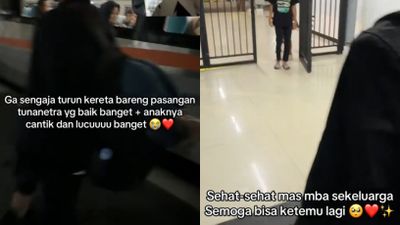 Aksi Cewek Bantu Pasangan Tunanetra di Stasiun Bikin Netizen Tersentuh