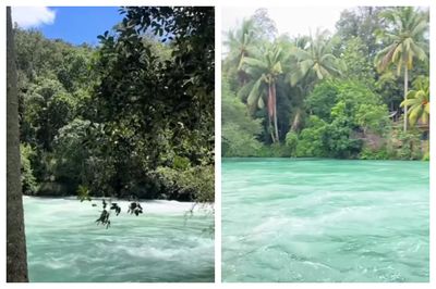 Viral Air Sungai Ombilin Berubah Jadi Biru Kehijauan Seperti di Swiss, Bikin Warganet Takjub!