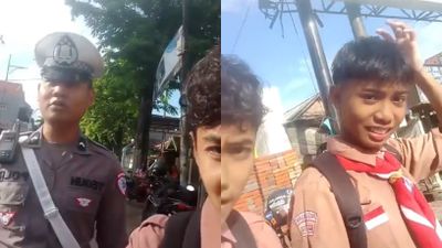 Murid Ini Izin ke Guru Karena Ditilang, Respons Polisi Bikin Netizen Terpingkal