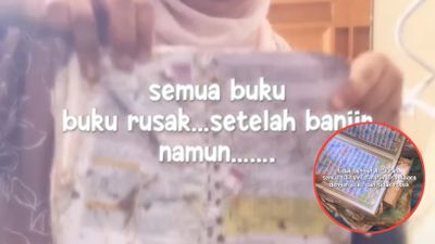 Buku-Bukunya Rusak Diterjang Banjir, Cewek Ini Tercengang Lihat Al-Qur an Tetap Utuh