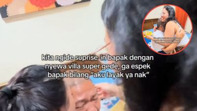 Ayah Ini Terharu Saat Dibangunkan Anak-Anaknya dengan Kejutan Liburan Keluarga di Vila Besar
