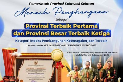 Sulsel Jadi Provinsi Terbaik untuk Indeks Pembangunan Ketenagakerjaan 2025