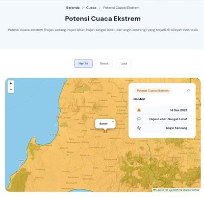 Waspada Potensi Hujan dan Angin Kencang Diwilayah Banten