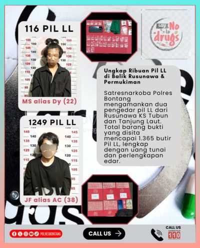 Polres Bontang Sita Ribuan Pil LL di Rusunawa dan Pemukiman Warga