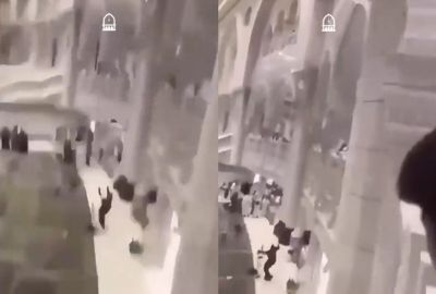 Viral Seorang Pria Lompat dari Lantai Atas Masjidil Haram, Coba Bunuh Diri?