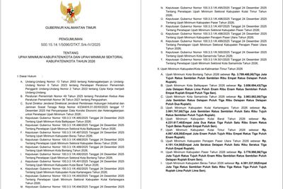 Bontang Pecahkan Rekor UMSK Sektoral Rp 4,97 Juta, Ini Daftar Lengkap UMK Kaltim 2026