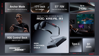 ASUS Umumkan Kehadiran ROG XREAL R1, Kacamata Gaming 240Hz Pertama di Dunia