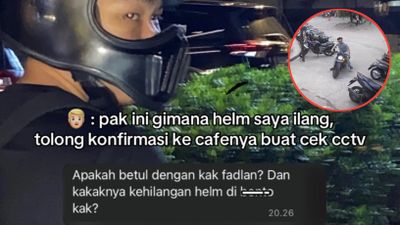 Laporkan Helm Hilang di Parkiran Kafe, Cowok Ini Minta Rekaman CCTV dan Hasilnya Jadi Sorotan