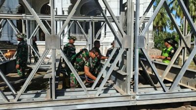 Pembangunan Jembatan Bailey di Sumatera Utara Sukses Diselesaikan TNI AD