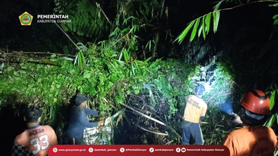 BPBD Gianyar Bergerak Cepat Tangani Longsor di Desa Sebatu