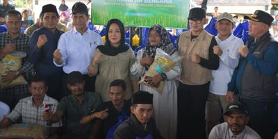 Mentan Amran Groundbreaking Pemulihan Sawah Aceh Utara, Bantuan Ribuan Ton Pangan Digelontorkan