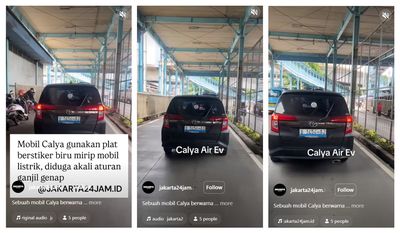Viral Calya Edit Nopol Jadi Mirip Mobil Listrik Untuk Hindari Gage, Langsung Dicari Polisi