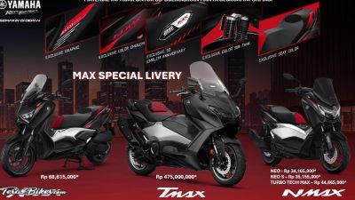 Yamaha Rayakan 25 Tahun Max Series dengan Livery Khusus untuk NMAX, XMAX, dan TMAX