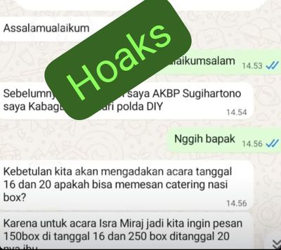 Polda DIY Buru Pelaku yang diduga Lakukan Pemesanan Katering Mengatasnamakan Anggotanya