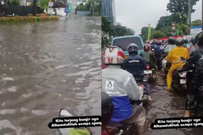 Banjir Rendam Jalan DI Pandjaitan Jaktim, Tinggi Air Capai 60 Cm