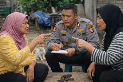 Gara-gara Kotoran Kucing, Bhabinkamtibmas Berbas Pantai Harus Turun Tangan Mediasi Dua Tetangga