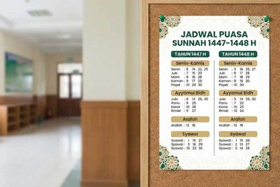 Jadwal Puasa Sunnah 1447–1448 H Lengkap dengan Hari Besar Islam 2026