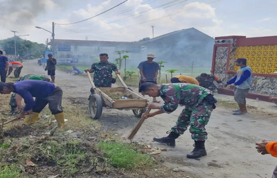 Satgas TMMD Kejar Target Penyelesaian Infrastruktur Desa Cikuya Tepat Waktu