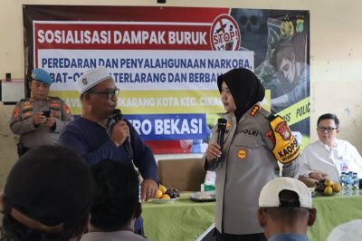 Polres Bekasi Terjun ke Kampung Kavling, Edukasi Bahaya Narkotika