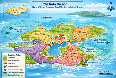 Profil Kota Ambon: Peta, Demografi, Batas Wilayah, dan Daftar Kota