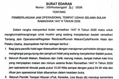 Aturan Jam Operasional Usaha di Kota Gorontalo Selama Ramadan 2026
