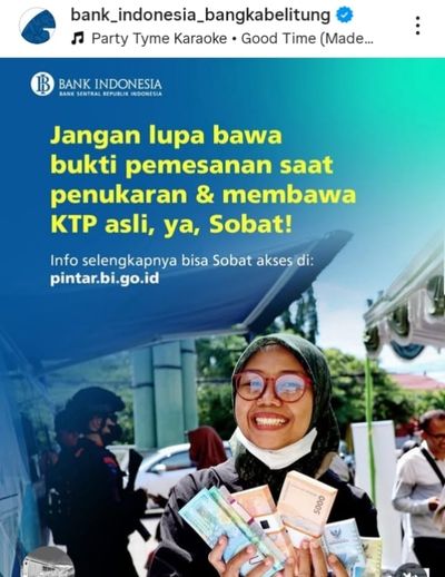 Cara Tukar Uang Baru Lewat Aplikasi PINTAR BI, Cek Jadwal Penukarannya di Bangka Belitung