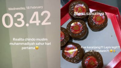 Momen Sahur Pertama Cewek Chindo Muslim Muhammadiyah Ini Jadi Sorotan, Menunya Nuansa Imlek