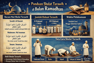 Niat dan Tata Cara Sholat Tarawih di Rumah atau Berjamaah: Penjelasan 8 atau 20 Rakaat, Dalil dan Waktu Pelaksanaan Ramadhan