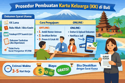 Berapa Lama Pembuatan KK di Bali? Ini Syarat Lengkap, Alur Pengajuan, dan Informasi Biaya Resmi Disdukcapil
