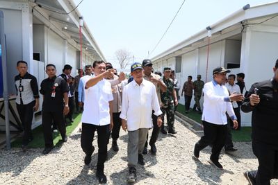 Bersama Mensos dan Wagub Aceh, Kasatgas Tito Tinjau Huntara Kabupaten Pidie Jaya