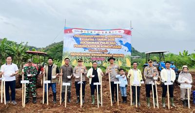 Duet Polri-Pemuda Katolik di Cianjur, Tanam Jagung Targetkan Swasembada Pangan