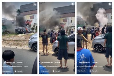 Viral Mobil Terbakar di Bangka Jaksel, Pemicunya Anak-Anak Main Api