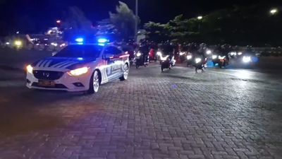 Polisi Kawal Ribuan Pemudik Motor dari Bakauheni Menuju Bandar Lampung