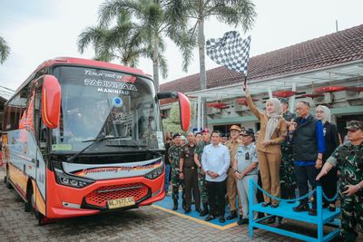 Wagub Jihan Lepas 1.886 Pemudik Program Mudik Gratis Lampung, Gunakan Kereta dan Bus