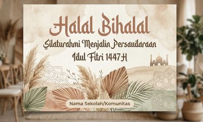 Deretan Inspirasi Desain Background Halal Bihalal Keren, Estetik dan Elegan, Mana Favoritmu?