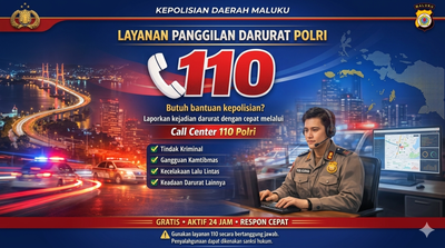 Polda Maluku Perkuat Layanan Darurat 110, Gratis dan Aktif 24 Jam untuk Masyarakat
