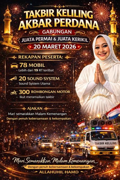 Takbir Keliling Gabungan Juata Permai–Juata Kerikil Siap Semarakkan Malam Idul Fitri