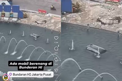 Kronologi Mobil BYD Terendam di Kolam Bundaran HI Viral