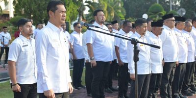 Apel Perdana Usai Lebaran, Sekda Aceh Ajak ASN Tingkatkan Kinerja