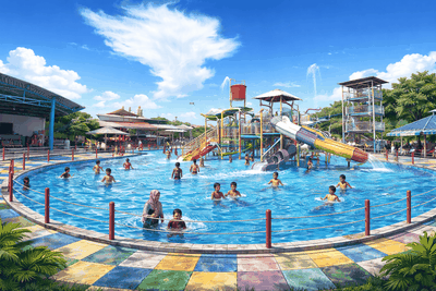Waterboom Karang Senang Timika, Destinasi Liburan Keluarga Asri dan Nyaman di Tengah Pepohonan