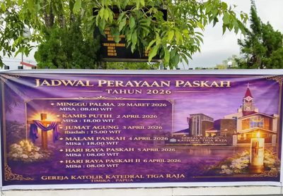 Jadwal Lengkap Misa Pekan Suci 2026 di Gereja Katolik Katedral Tiga Raja Timika