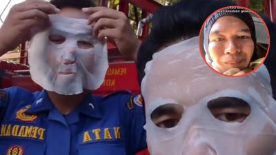 Maskeran Sebelum Bertugas, Anggota Damkar Bikin Warganet Heboh